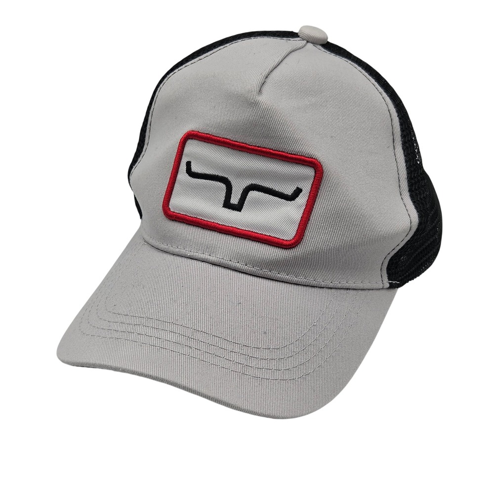 Kimes Ranch Trucker Hat Grey Black Longhorn Logo Snapback Cap